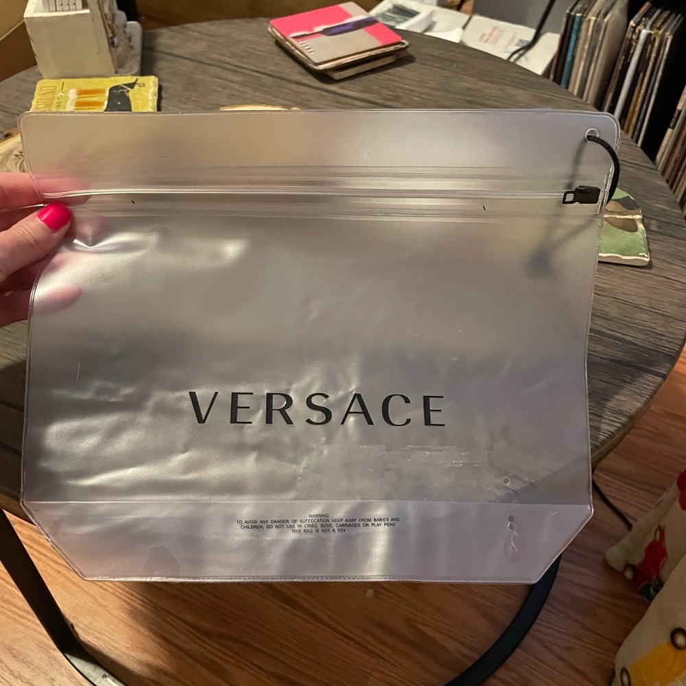 Authentic clear Versace swimsuit pouch bag